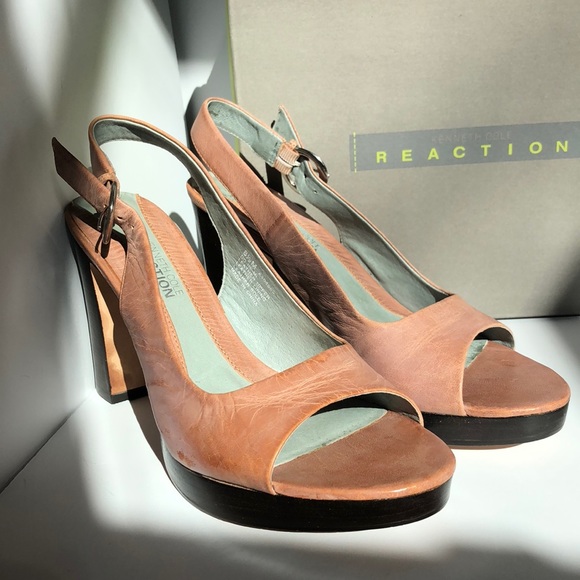 VTG Kenneth Cole Reaction Open toe leather heel - Picture 3 of 8